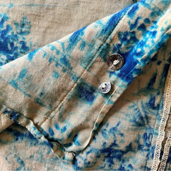 Vintage 1998 Dolce & Gabbana Toile De Jouy Beige & Bleu Shirt Size L - Picture 11 of 14